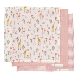 Little Dutch Monddoekjes set - Roze - Blooming Safari