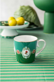 Pip studio small love birds medallion emerald-green 250 ml