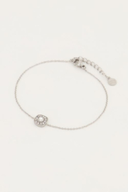 my jewellery armband | Stras vierkant groot met steentjes zilver*