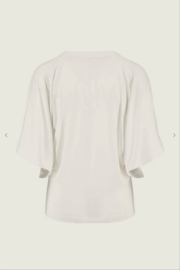 zusss V-hals T-shirt wijde mouw off white