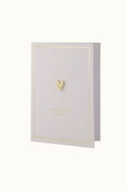 Zusss wenskaart vier de liefde met broche