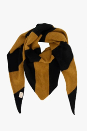 zusss sjaal triangle met streep zwart/camel