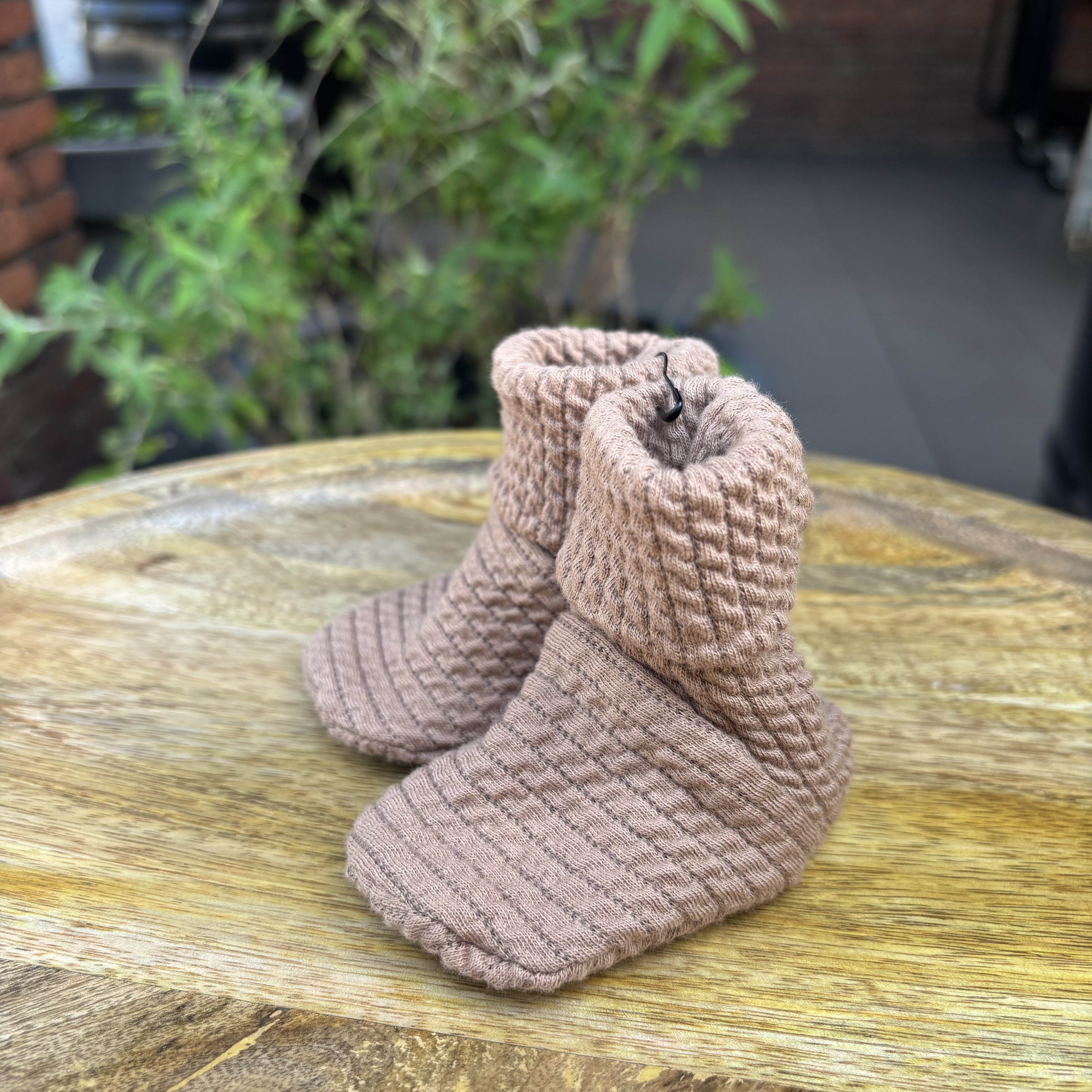 Petite Jenni mousseline slofjes cappuccino/cacao