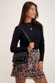 My Jewellery tas | zwarte schoudertas croco print