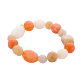 biba armband chunky kralen resin oranje