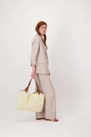 zusss love tote bag met leren details raspberry