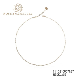 rose en camellia ketting hartjes schakel