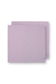 Pip Studio Set/2 Tea Towels Stripes Lilac 65x65cm