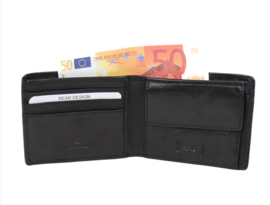 Bear design herenportemonnee Billfold 'Fabian' black