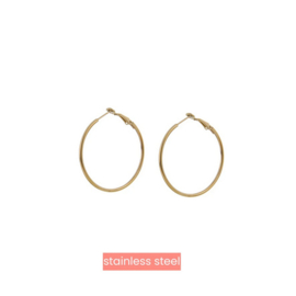 Go Dutch Label oorbellen Essential Hoop - 14K - 40x2 mm