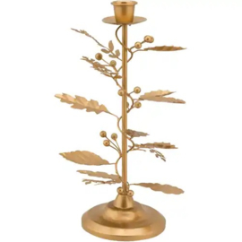vtwonen kandelaar leaves gold 27cm