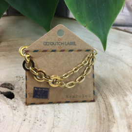 Go Dutch Label armband | rondjes en schakels goud.