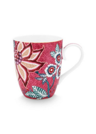 Pip studio Mug Large Flower Festival Dark Pink 350ml