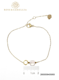 rose en camellia armband cirkel lichte steen
