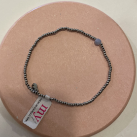 my jewellery armband | zilveren kralen op elastiek diversen*