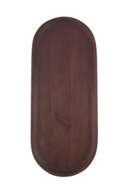 zusss ovalen stylingbord hout 55x23x4cm  | walnootbruin