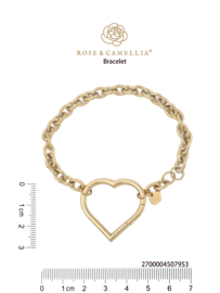 rose en camellia armband hart sluiting
