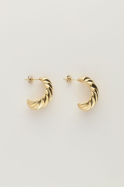My Jewellery oorbellen | drops met ribbels goud