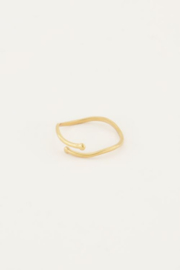 My Jewellery ring | verstelbare mix ring smalle golf goud.