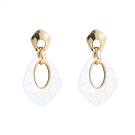 Go Dutch Label oorbellen classic dangle - 14k + white