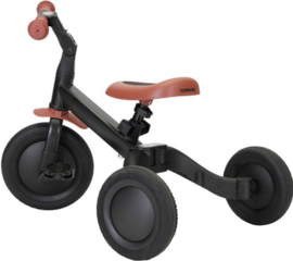 loopfiets 4 in 1 driewieler kaya | zwart/bruin