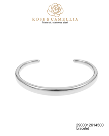 rose en camellia armband bangle maat S zilver
