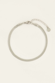 My Jewellery armband | platte schakel snake zilver