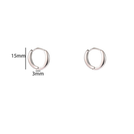 Go Dutch Label oorbellen oval shape hoop 10mm zilver