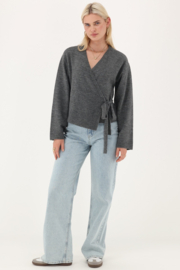 My jewellery grijze wrap cardigan