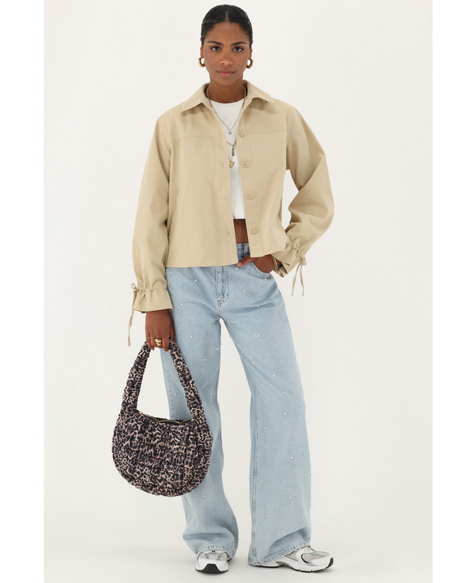 My Jewellery Beige korte trenchcoat