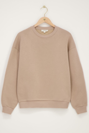 My Jewellery Beige sweater met ruffle en patch