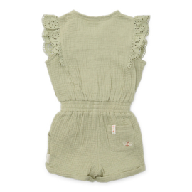 Little Dutch jumpsuit mouwloos mousseline grass green