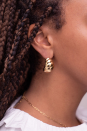 My Jewellery oorbellen | druppel met ribbels groot goud
