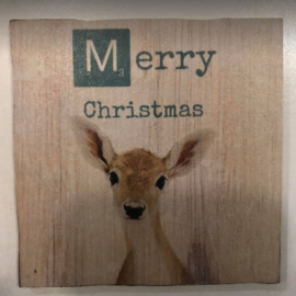 cottoncounts houten onderzetter | "Merry Christmas"