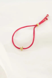Zusss mooimakers touwarmband hartje roze rood
