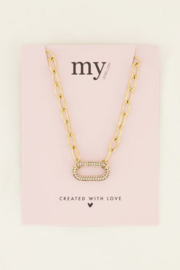 My Jewellery ketting | schakelketting met strass bedel goud*