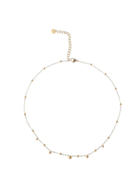 rose en camellia ketting met bolletjes