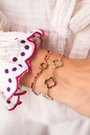 My jewellery armband met vijf klavers zilver