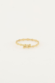 My Jewellery ring | verstelbare mix ring kleine en grote bolletjes goud.