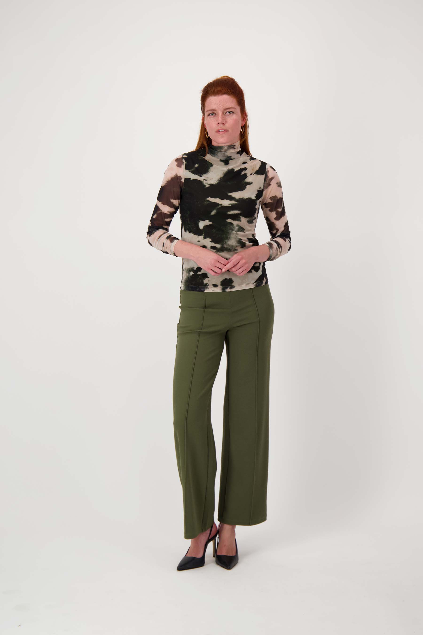 zusss mesh top met vlekkenprint