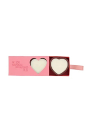 Zusss set van 2 geurkaarsjes in doosje hartje roze