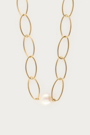 My JewelleryBold lange schakelketting met zoetwaterparels