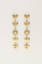 My Jewellery oorbellen met chunky hartjes goud