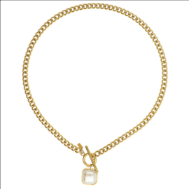 Camps & Camps ketting | Chain Necklace With Square Stone
