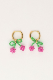 My Jewellery oorbellen | oorringen met kralen cherry goud