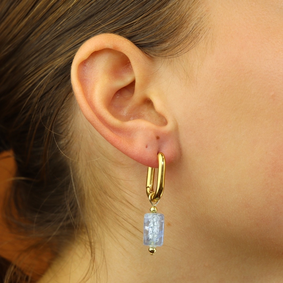 camps & camps oorbellen Glass Bead Light Sapphire