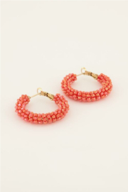 My Jewellery oorbellen | Oranje kralen oorringen*