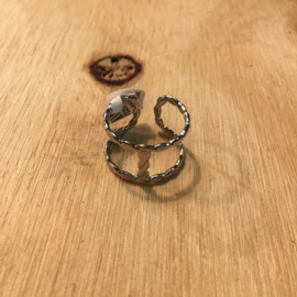My Jewellery ring | verstelbare ring streep zilver.