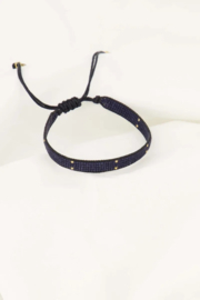 Zusss mooimakers miyuki armbandje stipje donkerblauw goud