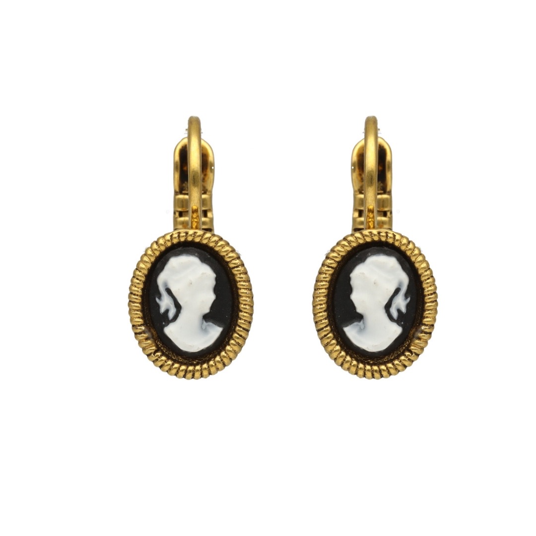 Camps & Camps oorbellen Cameo Black